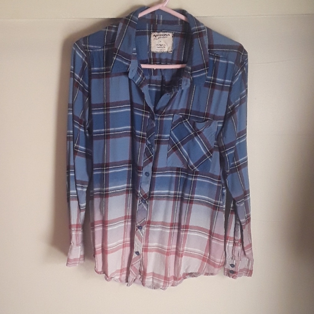 Ombre plaid flannel shirt